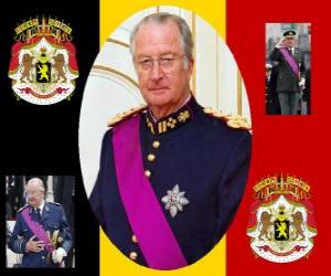 Puzle Král svátek, obřad na počest krále Belgie, 15. listopadu. Erb Belgie