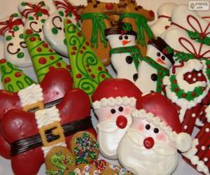Puzle Krásné vánoční sušenky různých tvarů