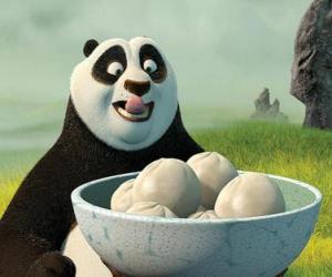 Puzle Kung Fu Panda chce jíst nějaké sušenky z rýže