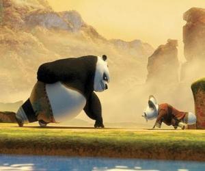 Puzle Kung Fu Panda na jeden z trenérů a mistr Shifu Fu