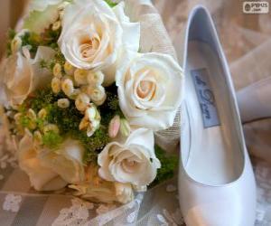 Puzle Kytice a boty pro nevěstu