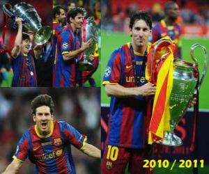Puzle Leo Messi slaví 2010-2011 Ligy mistrů