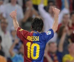 Puzle Leo Messi slaví cíl