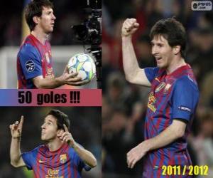 Puzle Leo Messi, střelec v dějinách španělské ligy, 2011-2012