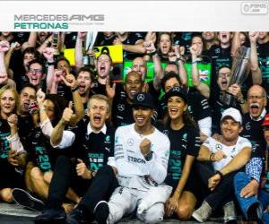 Puzle Lewis Hamilton, mistr světa F1 2014 s Mercedes