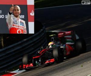 Puzle Lewis Hamilton slaví vítězství v Grand Prix Itálie 2012