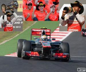 Puzle Lewis Hamilton slaví vítězství v Grand Prix USA 2012