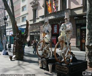 Puzle Lidské sochy, Barcelona