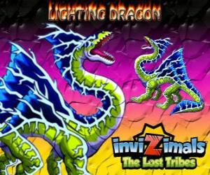 Puzle Lightning Dragon. Invizimals The Lost Tribes. Tento drak invizimal dominuje moc blesk a hrom