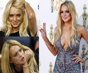 Puzle Lindsay Lohan je herečka, modelka a zpěvačka, Američan.