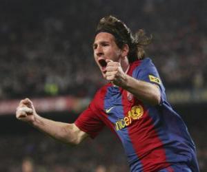 Puzle Lionel Messi slaví cíl