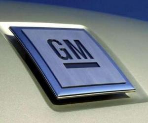 Puzle Logo GM nebo General Motors. Vůz značky v USA