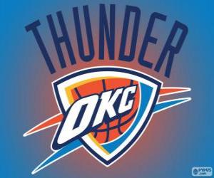 Puzle Logo Oklahoma City Thunder, NBA tým. Severozápadní Divize, Západní konference