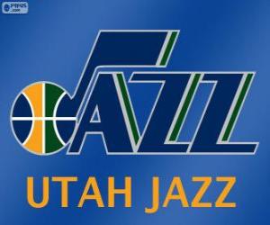 Puzle Logo Utah Jazz, NBA tým. Severozápadní Divize, Západní konference