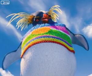 Puzle Lovelace, zvláštní tučňáka s barevným vlny svetr, Happy Feet 2
