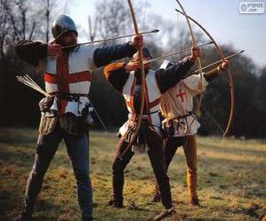 Puzle Lukostřelci, středověká vojáků vyzbrojených lukem