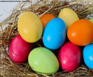 Puzle Malovaná velikonoční vajíčka