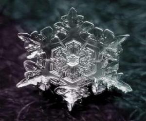 Puzle Malé sněhové vločky formě krystalků ledu