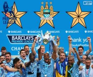 Puzle Manchester City, šampiona Premier League 2013-2014, England Football League