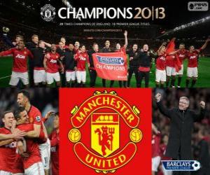 Puzle Manchester United, vítěz Premier League 2012-2013, fotbalové ligy z Anglie