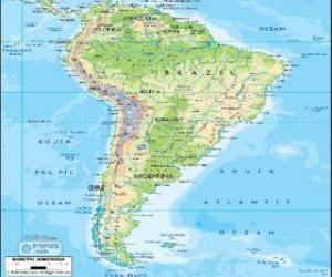 Puzle Mapa Jižní Amerika je jižní část amerického kontinentu