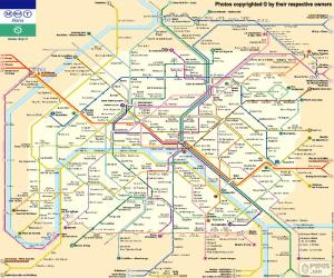 Puzle Mapa metra v Paříži