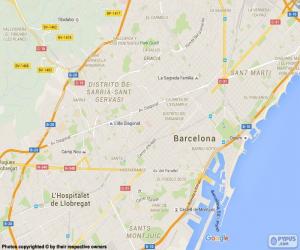 Puzle Mapa města Barcelony