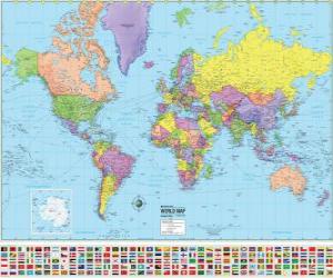 Puzle Mapa s hranicemi zemí světa