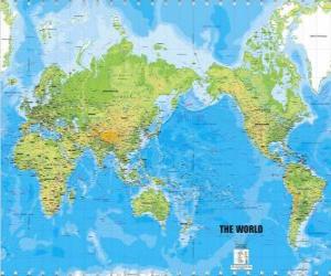 Puzle Mapa světa. Mercatorovo zobrazení