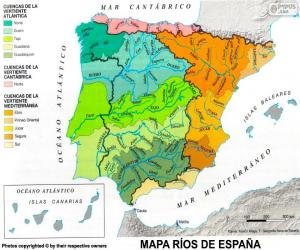 Puzle Mapa řek ve Španělsku