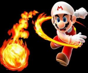 Puzle Mario házení ohnivou kouli