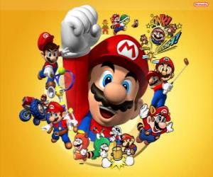 Puzle Mario slavný instalatér ve světě Nintendo. Mario Bros