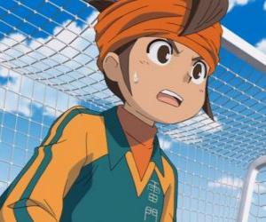 Puzle Mark Evans nebo Mamoru Endo, brankář fotbalového týmu Raimon školy a hlavní protagonista seriálu Inazuma jedenáct