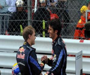 Puzle Mark Webber a Sebastian Vettel - Red Bull - Monte-Carlo 2010 (1. a 2. Utajované)