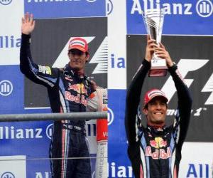 Puzle Mark Webber - Red Bull - Spa-Francorchamps, Belgie Grand Prix 2010 (2. místo)