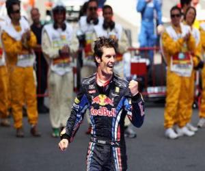 Puzle Mark Webber slavil vítězství na okruhu Circuit de Catalunya, Španělsko Grand Prix (2010)