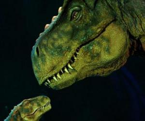 Puzle Matka dinosaurus pohledu na ni něžně malé