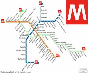 Puzle Metro v Římě mapa