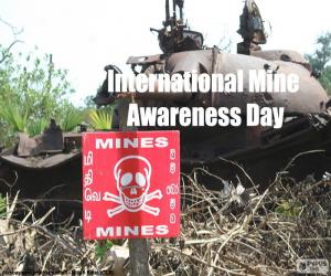 Puzle Mezinárodní den o nášlapných minách v akce proti minám