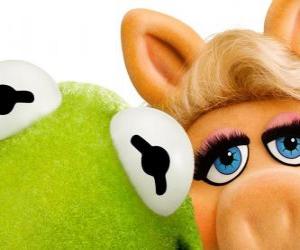 Puzle Miss Piggy a Kermit žába