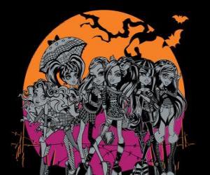Puzle Monster High v noci Halloween