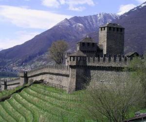 Puzle Montebello hrad, Švýcarsko