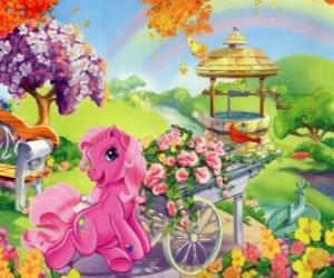 Puzle My Little Pony obklopená květinami