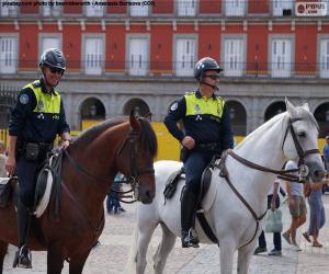 Puzle Městská policie na koních, Madrid