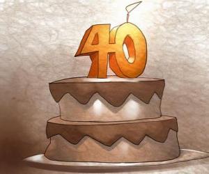 Puzle Narozeninový dort k oslavě 40 roků