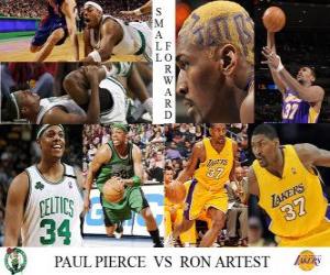 Puzle NBA Finals 2009-10, Malá vpřed, Paul Pierce (Celtics) vs Ron Artest (Lakers)