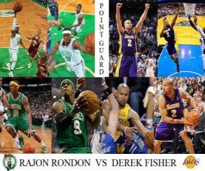 Puzle NBA Finals 2009-10, Rozehrávač, Rajon Rondon (Celtics) vs Derek Fisher (Lakers)