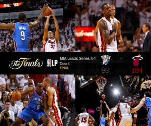 Puzle NBA finále 2012, 4 th hra, Oklahoma City Thunder 98 - Miami tepla 104