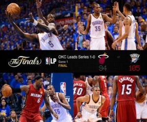 Puzle NBA finále 2012, první zápas, Miami Heat 94 - Oklahoma City Thunder 105