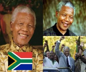 Puzle Nelson Mandela ve své zemi známý jako Madiba, byla první demokraticky zvolený prezident Jihoafrické republiky ve všeobecných volbách.